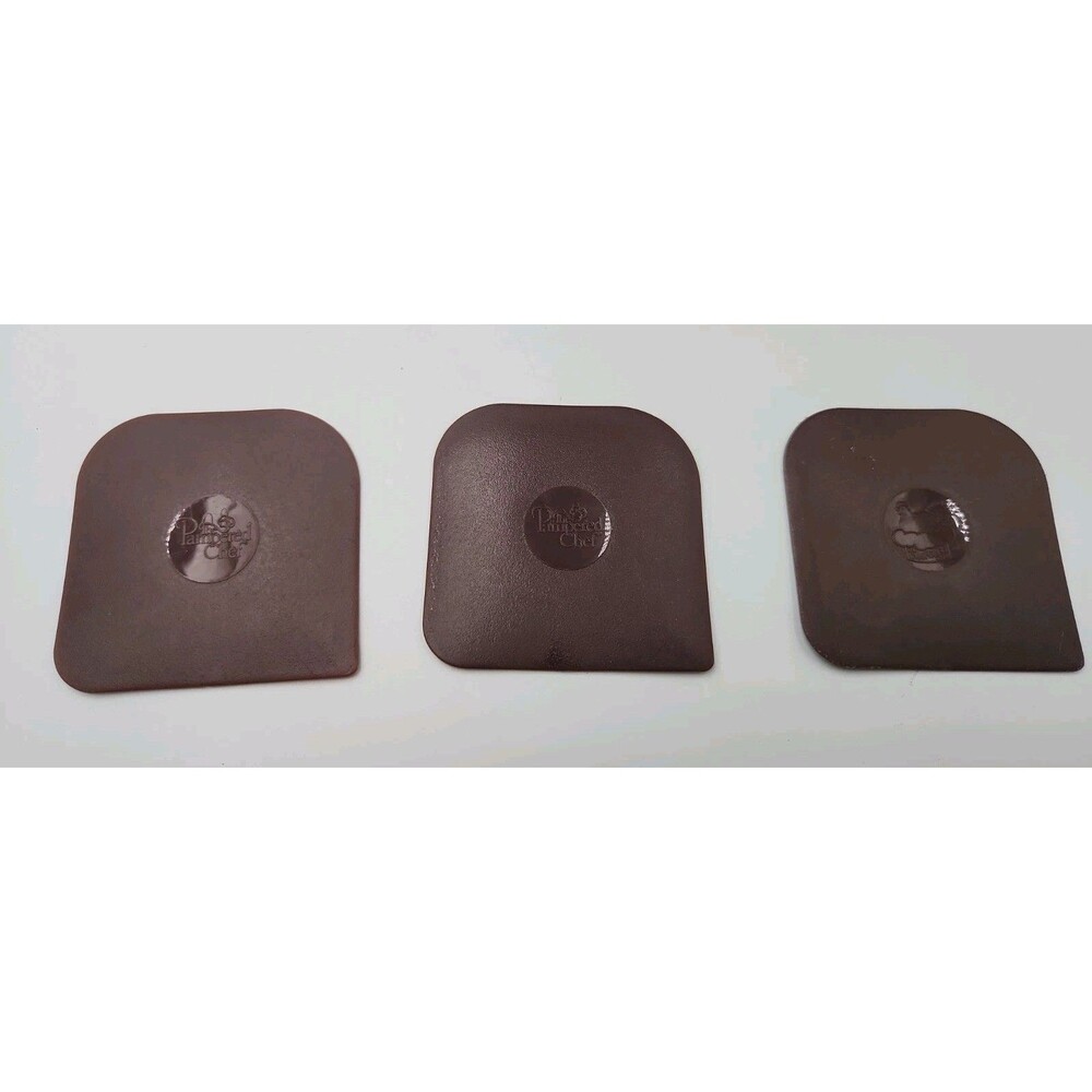 Vintage The Pampered Chef 2610 Nylon Pan Scraper Set of 3 Brown Made In USA